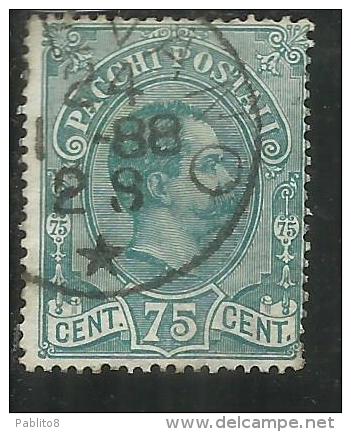 ITALIA REGNO ITALY KINGDOM 1884 - 1886 PACCHI POSTALI CENT. 75 TIMBRATO USED - Colis-postaux