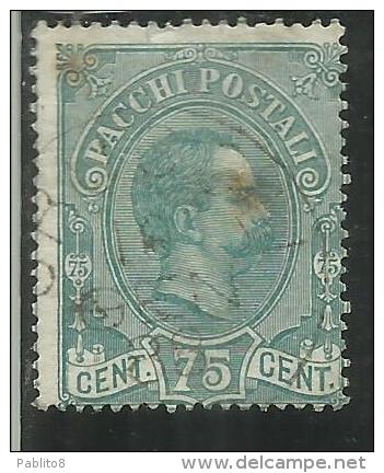 ITALIA REGNO ITALY KINGDOM 1884 - 1886 PACCHI POSTALI CENT. 75 TIMBRATO USED - Colis-postaux