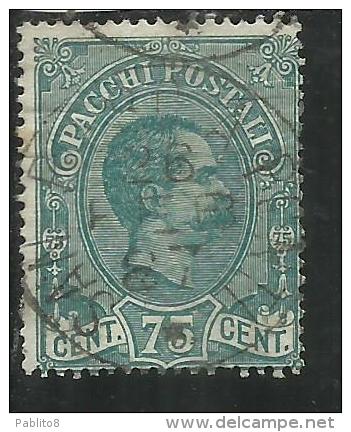 ITALIA REGNO ITALY KINGDOM 1884 - 1886 PACCHI POSTALI CENT. 75 TIMBRATO USED - Postal Parcels