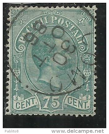 ITALIA REGNO ITALY KINGDOM 1884 - 1886 PACCHI POSTALI CENT. 75 TIMBRATO USED - Paquetes Postales