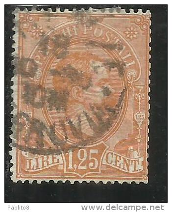 ITALIA REGNO ITALY KINGDOM 1884 - 1886 PACCHI POSTALI LIRE 1,25 TIMBRATO USED - Postal Parcels