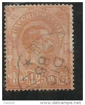 ITALIA REGNO ITALY KINGDOM 1884 - 1886 PACCHI POSTALI LIRE 1,25 TIMBRATO USED - Colis-postaux