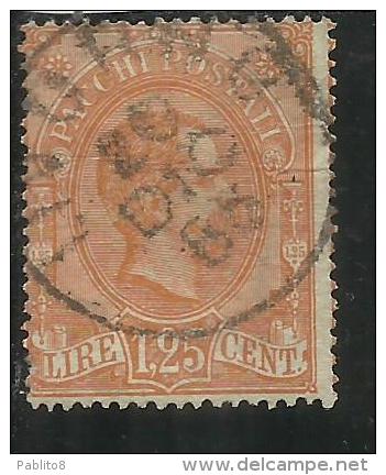 ITALIA REGNO ITALY KINGDOM 1884 - 1886 PACCHI POSTALI LIRE 1,25 TIMBRATO USED - Colis-postaux