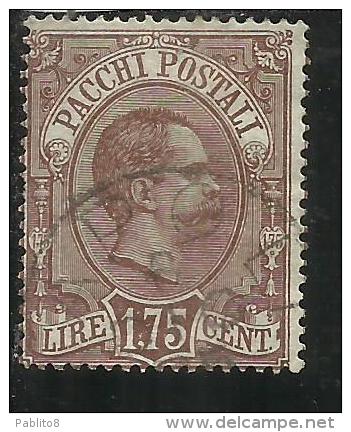 ITALIA REGNO ITALY KINGDOM 1884 - 1886 PACCHI POSTALI LIRE 1,75 TIMBRATO USED - Colis-postaux