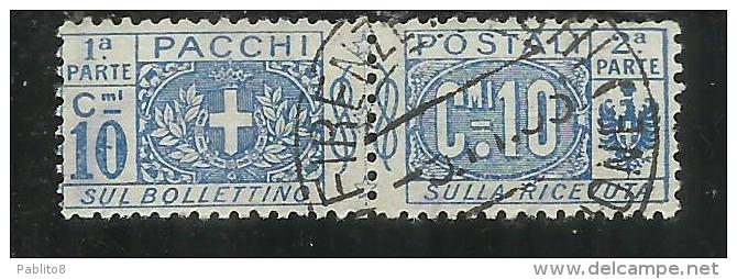 ITALY KINGDOM ITALIA REGNO 1914 - 1922 PACCHI POSTALI NODO DI SAVOIA CENT. 10 USATO USED - Postal Parcels