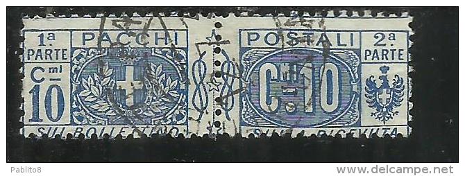 ITALY KINGDOM ITALIA REGNO 1914 - 1922 PACCHI POSTALI NODO DI SAVOIA CENT. 10 USATO USED - Colis-postaux