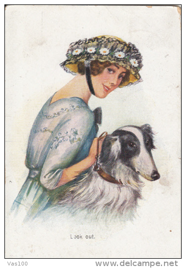 CPA KASKELINE- LADY WITH DOG - Kaskeline