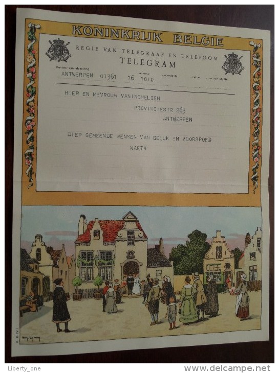 TELEGRAM Voor Vaninghelgem Provinciestraat Antwerpen Verzonden 1960 Opening Service Station !! - Autres & Non Classés