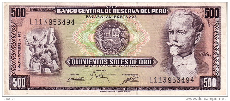 Peru P.110 500 Soles 1975 Xf+ - Perù