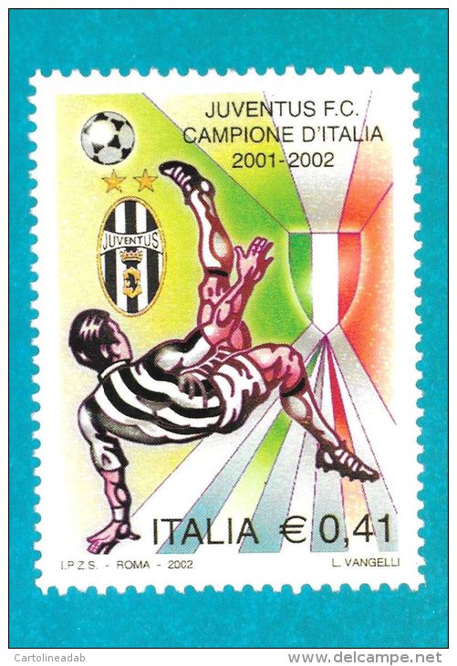 [DC0524] CARTOLINEA - JUVE - JUVENTUS CAMPIONE D'ITALIA - RIPRODUZIONE DEL FRANCOBOLLO EMESSO PER L'AVVENIMENTO - Voetbal