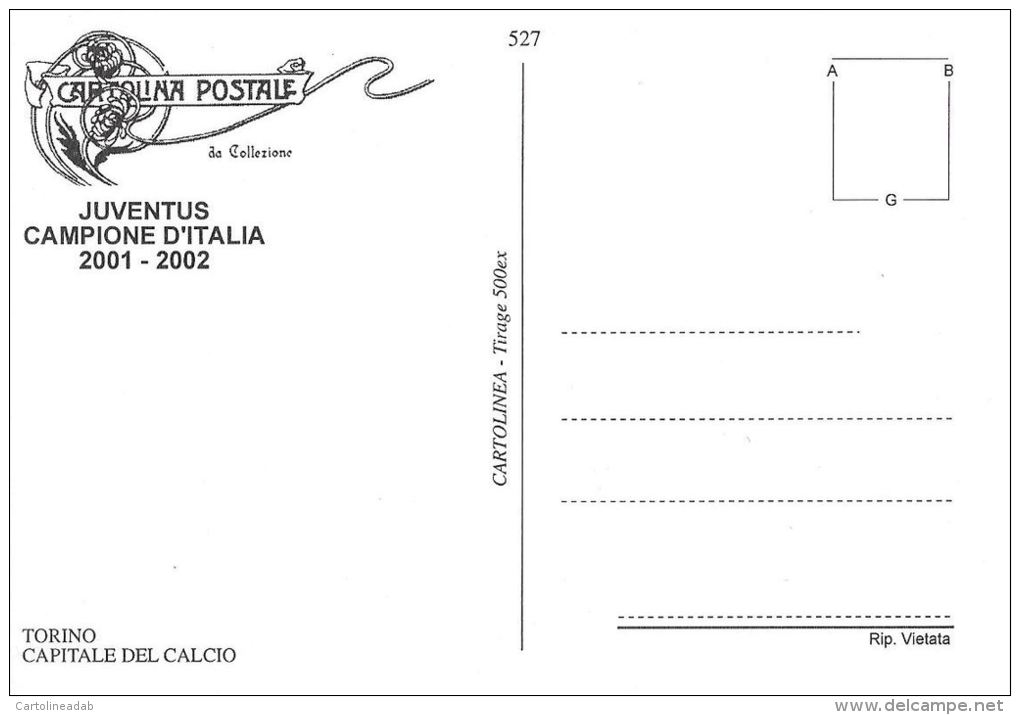 [DC0527] CARTOLINEA - JUVE - JUVENTUS 2001/2002 - TORINO CAPITALE DEL CALCIO - Calcio