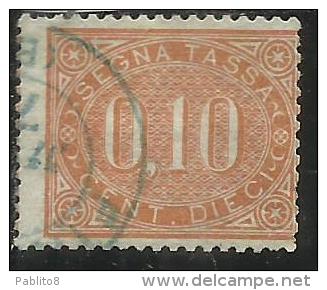 ITALIA REGNO ITALY KINGDOM 1869 SEGNATASSE TAXES DUE TASSE OVALE CENT. 10 USATO USED - Taxe