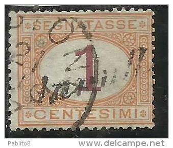 ITALIA REGNO ITALY KINGDOM 1870 - 1874 SEGNATASSE TAXES DUE TASSE CENT. 1 USATO USED - Taxe