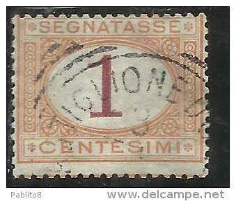 ITALIA REGNO ITALY KINGDOM 1870 - 1874 SEGNATASSE TAXES DUE TASSE CENT. 1 USATO USED - Taxe