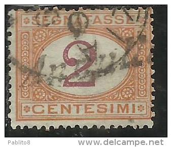 ITALIA REGNO 1870 - 1874 SEGNATASSE TAXES DUE TASSE CIFRA CENT. 2 TIMBRATO USED - Taxe