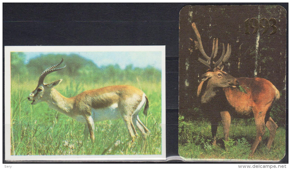 Russia 1990,1993  2 V  Elk,  Deer, Antelope - Formato Piccolo : 1991-00