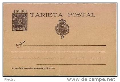 Tarjeta Entero Postal.Alfonso XIII (Cadete), Ed.-37 Variedad 6 Cifras. - 1850-1931