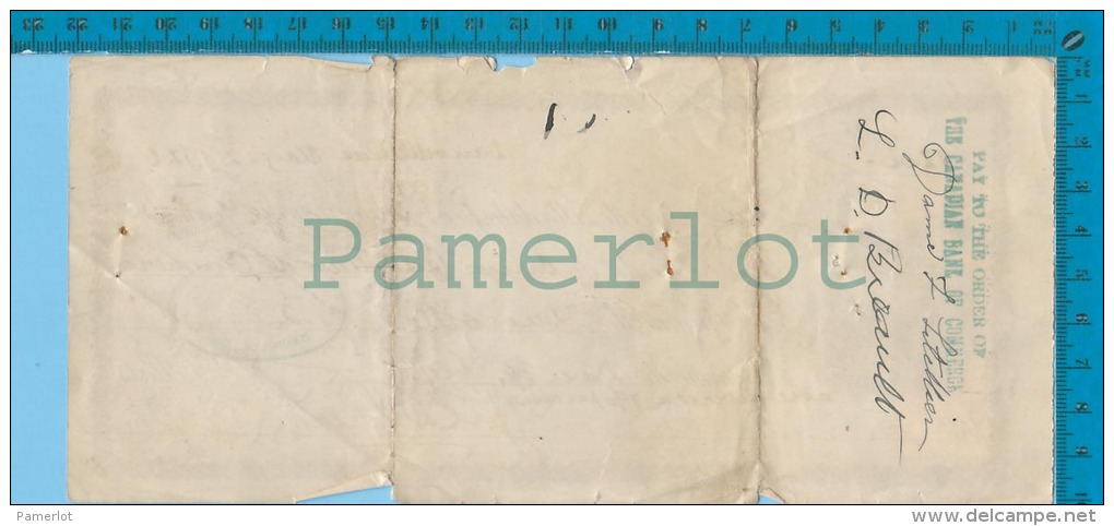 Danville  Quebec 1926 Cheque $1200 (Pay To The Order + War Tax FWT12 8 Cents,  And 2 X FX43 20 Cents ) 2 Scan - Cheques & Traveler's Cheques