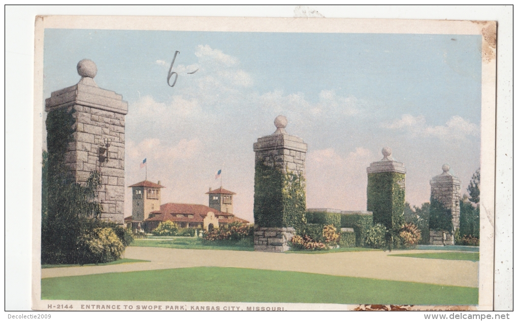 BF18998 Missouri Kansas City Entrance To Swope Park   USA Front/back Image - Kansas City – Missouri