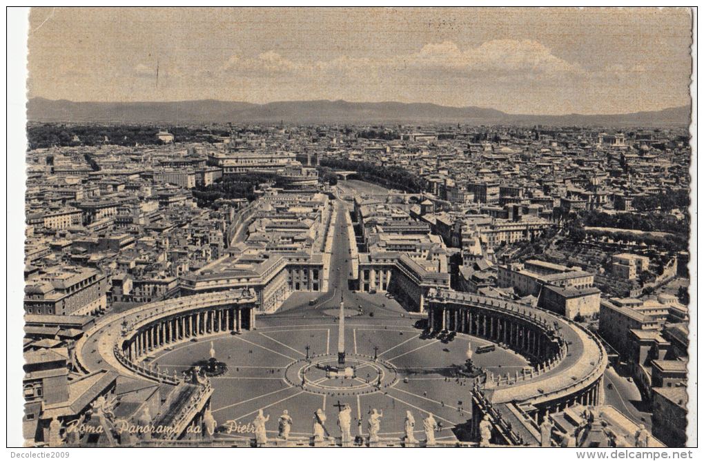 N5198 Roma Generral View From St Peter Church Italy  Front/back Image - Bars, Hotels & Restaurants