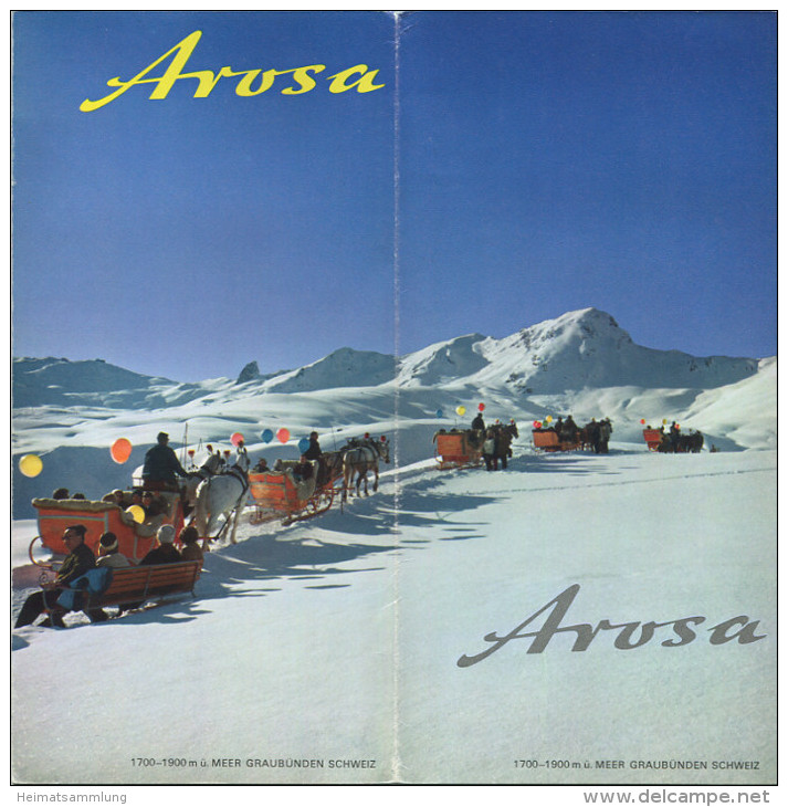 Arosa 1970 - 8 Seiten Mit 24 Abbildungen - Hotelliste - Wintersportprogramm - Svizzera