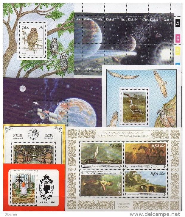 10 Blocks 1992 Südafrika Ciskei Transkei ** 83€ Halley EXPO Bloque Hoja Philatelic M/s Space Sheets Bf South Africa RSA - Colecciones & Series