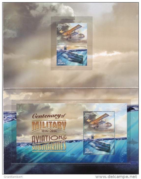 Australia 2014 Centenary Of Military Aviation &amp; Submarines Presentation Pack - Presentation Packs