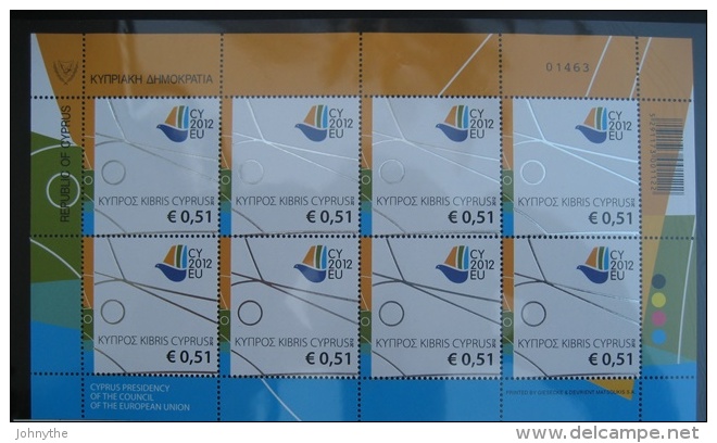 Cyprus 2012 Cyprus Presidency Sheet  MNH - Ungebraucht