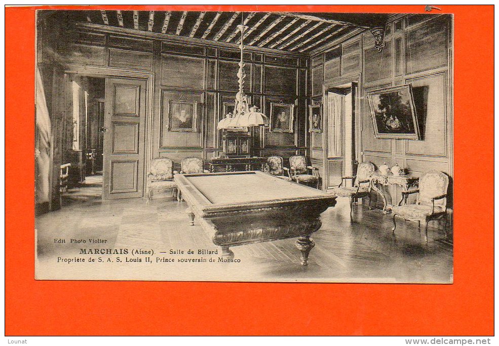 BILLARD - Salle De Billard - 02 MARCHAIS - Propriété De S.A. S. Louis II , Prince Souverain De Monaco - Autres & Non Classés