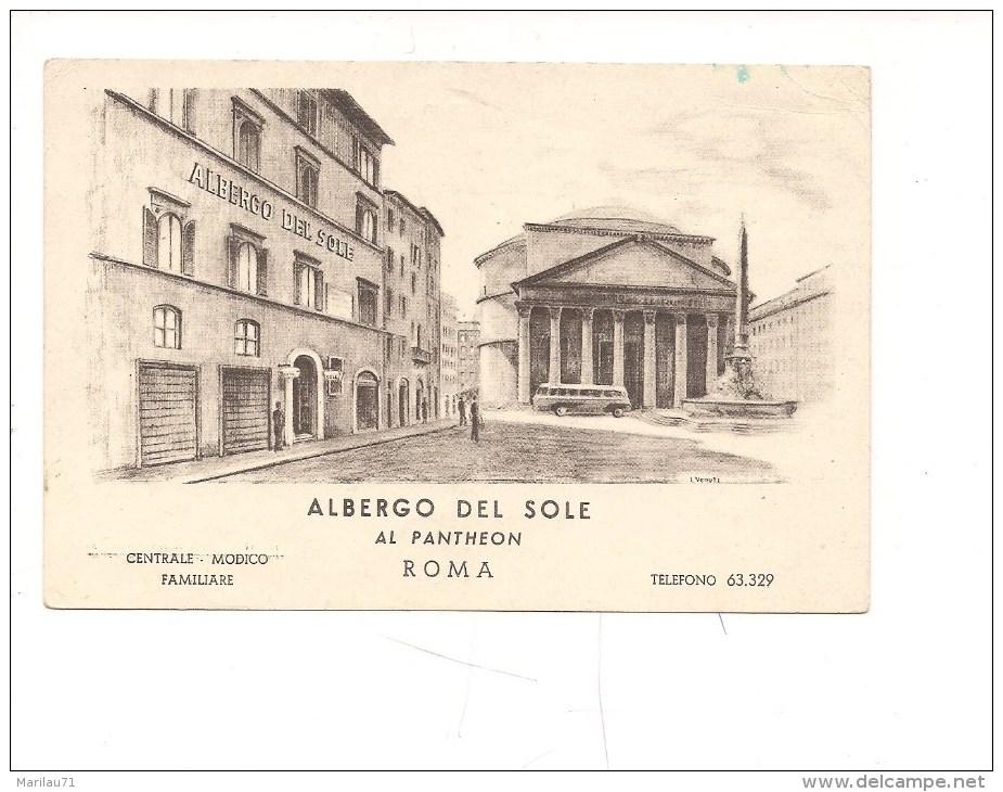 M2067 LAZIO Roma Albergo Del Sole Non Viaggiata - Bars, Hotels & Restaurants