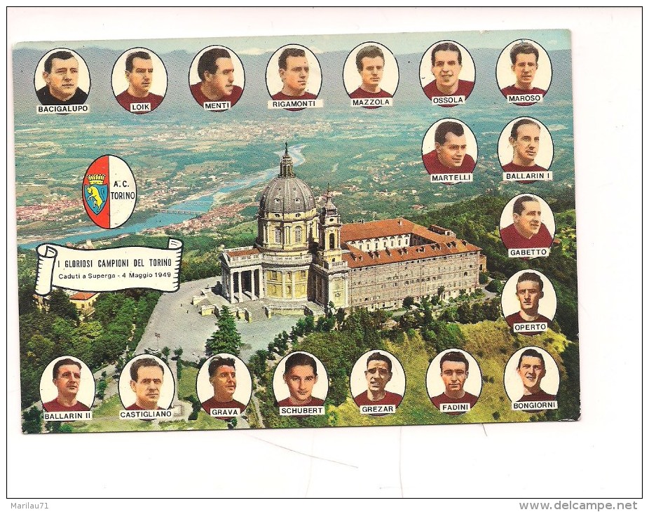 M2074 PIEMONTE TORINO Calcio Superga 1967 Viaggiata. - Stadien & Sportanlagen