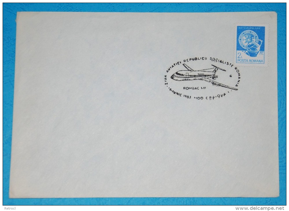 ROMBAC 1-11 (BAC ONE-ELEVEN), Special Cancellation On Cover, 1983 - Poststempel (Marcophilie)