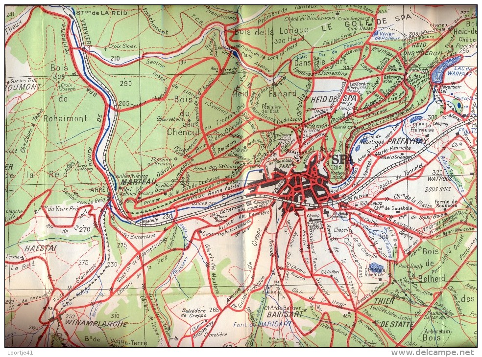 Kaart Carte Plan De Région De SPA - Environs - Promenades - Cartes Géographiques