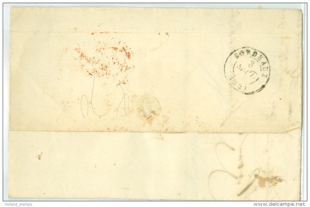 E.o. HANDGESCHREVEN BRIEF Uit 1830 Van AMSTERDAM PAYS-BAS + L.P.B.5.R. Naar BORDEAUX (8548) - ...-1852 Préphilatélie