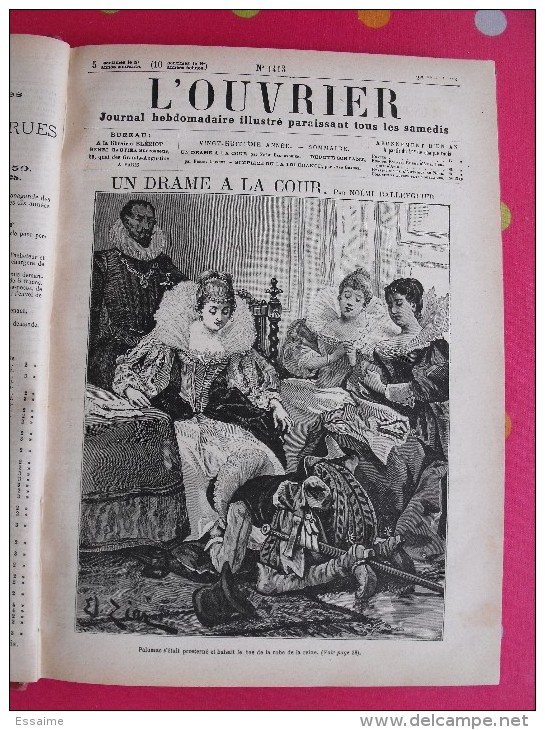 reliure du journal Hebdomadaire illustré L'Ouvrier 1888-1889. nombreuses gravures. 420 pages.