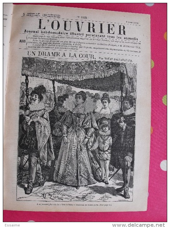 reliure du journal Hebdomadaire illustré L'Ouvrier 1888-1889. nombreuses gravures. 420 pages.