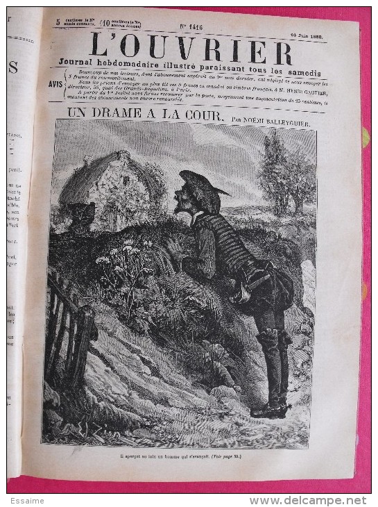 reliure du journal Hebdomadaire illustré L'Ouvrier 1888-1889. nombreuses gravures. 420 pages.