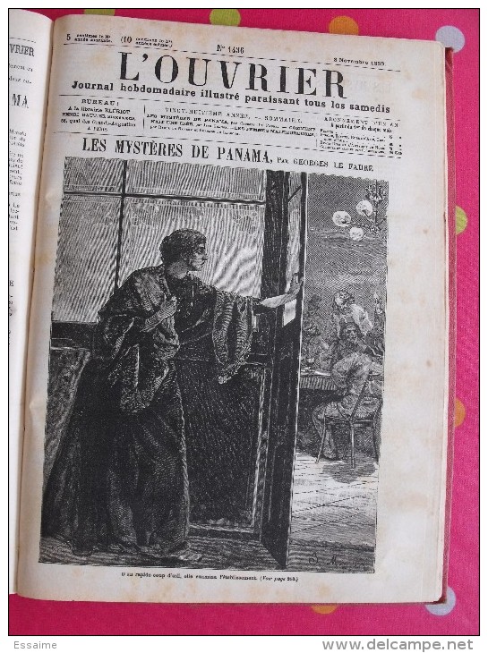 reliure du journal Hebdomadaire illustré L'Ouvrier 1888-1889. nombreuses gravures. 420 pages.