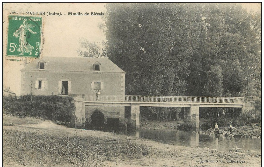 / CPA FRANCE 36 "Velles" / MOULIN - Autres & Non Classés