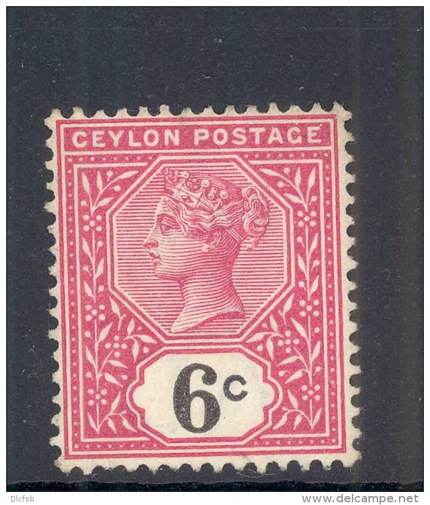CEYLON, 1899 6c Unused No Gum - Ceylon (...-1947)