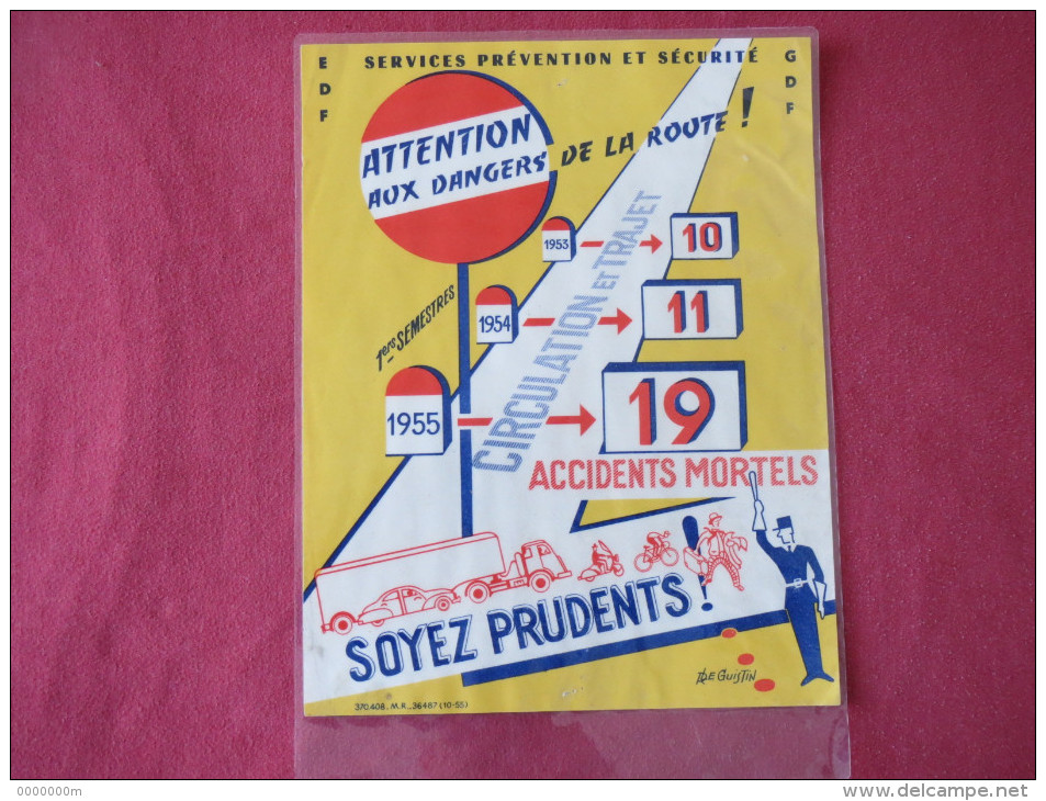 Affiche De Sécurité, EDF-GDF, 1956. - Affiches