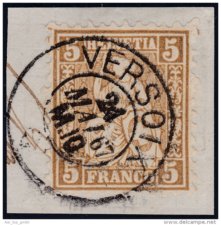 Heimat GE VERSOIX 1867-05-24 Auf Briefstück Mit 5Rp Sitzende Helvetia - Usados
