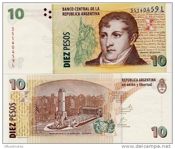 ARGENTINA    10 Pesos    P-354    ND (2002)    UNC  [sign. Marco-Fellner] - Argentine