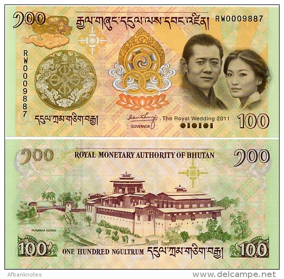 BHUTAN       100 Ngultrum      Comm.      P-35       2011       UNC - Bhutan