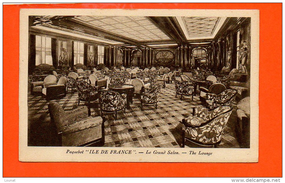 Bateaux - Paquebot  - Ile De France - Le Grand Salon - Steamers