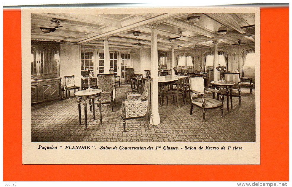 Bateaux - Paquebot  - FLANDRE - Salon De Conversation Des 1ères Classes - Steamers