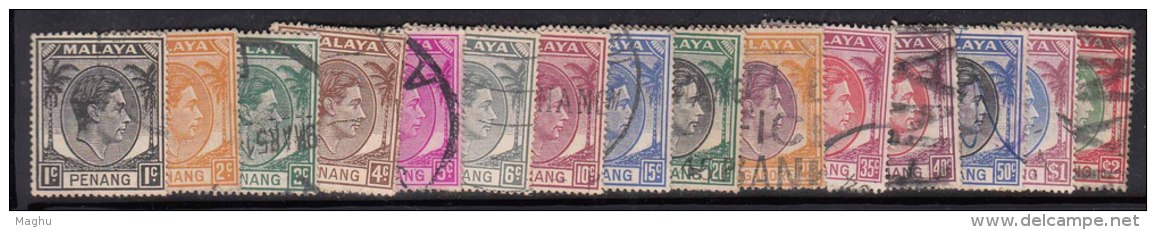 Penang Used 1949, 15v Diffinitive Of King George VI, Upto $2.00, Malaya, (sample Image) - Penang