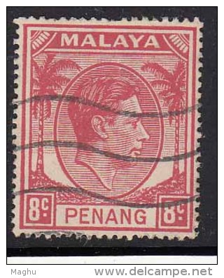 8c Penang Used 1949,  Diffinitive Of King George VI, Malaya - Penang