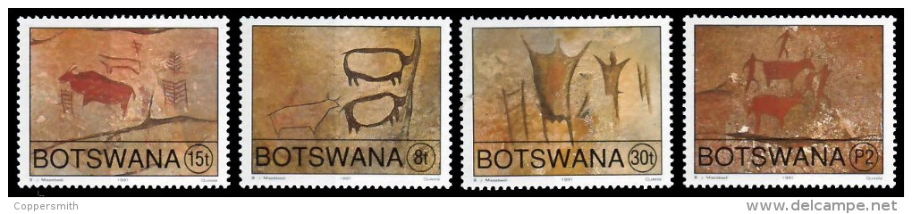 (130) Botswana  1991 Rock Paintings / Archeology / Felszeichnungen  ** / Mnh  Michel 489-92 - Botswana (1966-...)