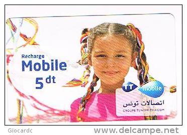 TUNISIA  -  TELECOM  (GSM RECHARGE) - GIRL     -  USED -  RIF. 8753 - Tunisia